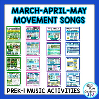 Preschool, K-1 Music Lesson and Movement Activity Bundle: Entire Year