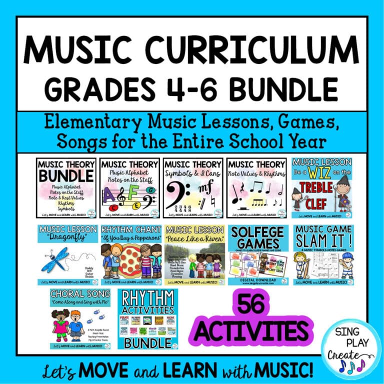 Elementary Music Curriculum Grades 4-6: Lessons, Songs, Activities