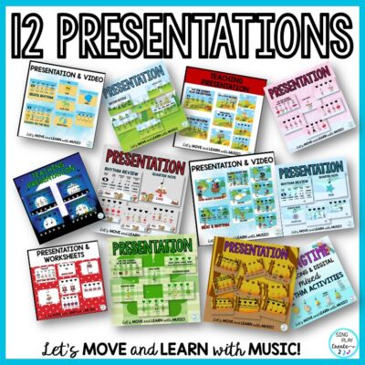 Elementary Music Rhythm Lessons and Activities School Year Bundle {3-6}