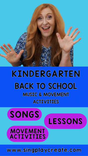 Here are some back to school kindergarten music class activities!  Singing, moving, are fun things we can do on the first day of school.  Learn More