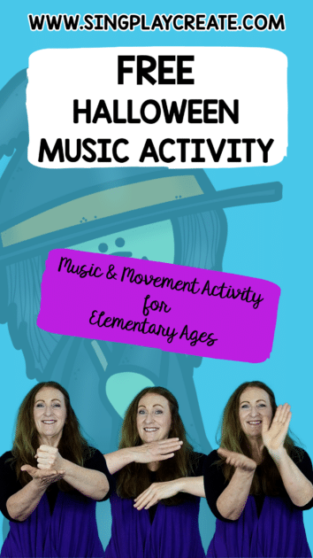 Learn how to make a Halloween story a music and movement activity in today's post. Children play instruments and move as they sing the song.  LEARN MORE AT SING PLAY CREATE