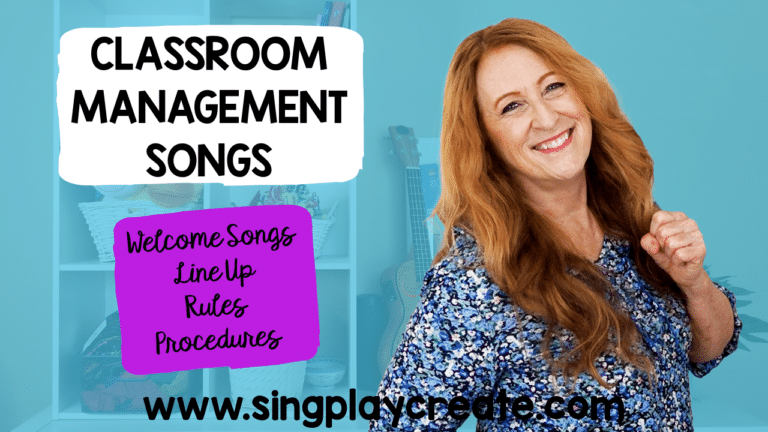 Every teacher needs classroom management songs and chants to help their students learn the rules, procedures and welcome each other to class. In this blog post you’ll find classroom management songs and chants to help your students learn to line up, sing hello to each other, stand up quietly, sit down quietly, put their work away, follow the rules, follow the leader and to take a calm down break. LEARN MORE AT SING PLAY CREATE