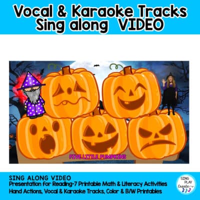 Pumpkin Song "Five Little Pumpkins" Literacy Activities, Preschool, Kindergarten