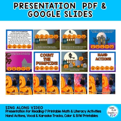 Pumpkin Song "Five Little Pumpkins" Literacy Activities, Preschool, Kindergarten