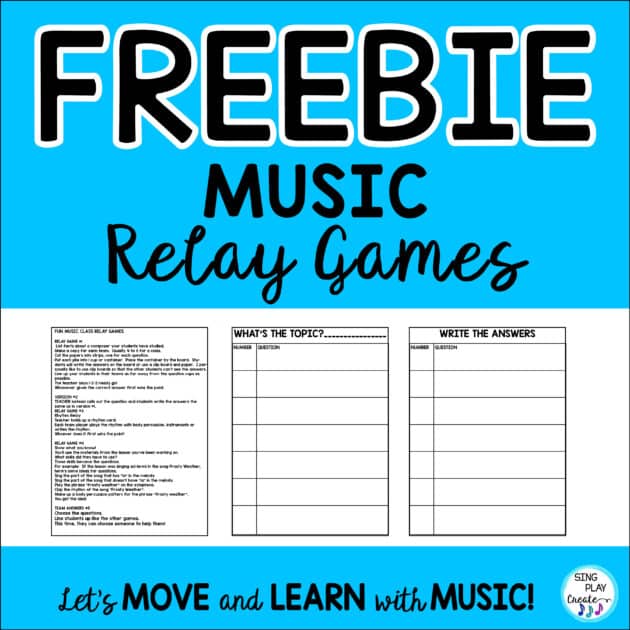 Free Music Relay Games from Sing Play Create