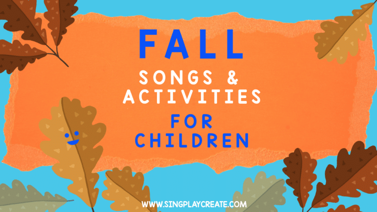 Fall songs and poems for children in preschool, kindergarten and even toddlers. Singing and moving to music will help children grow and develop in many different ways including physical and reading and creativity. The fall songs and poems can be found on our website, TPT and you can listen to them on SPOTIFY, APPLE, AMAZON and all your Favorite MUSIC channels. SING PLAY CREATE LEARN MORE