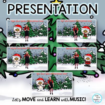 Get ready to clap, stomp, pat your knees in this holiday action song "Merry Christmas Time". Sing, read, move to this action packed song.