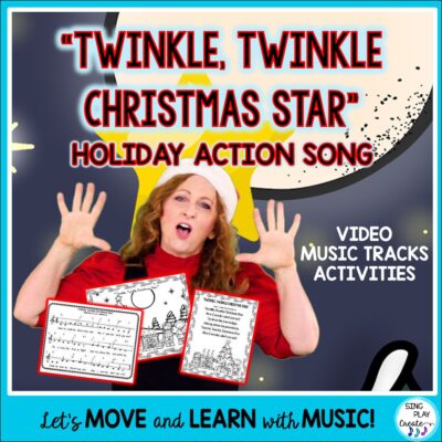 Christmas action song "Twinkle, Twinkle Christmas Star" is an easy to learn song for children to sing and move to in a brain break calming down exercise, music program or classroom activity. Your students will love the calming music to relax to or use at the end of your concert. Children love "Twinkle, Twinkle Little Star" and will easily learn the lyrics to this version. Help your students sing and move through the month of December. Whether using this action song as a brain break, music activity or for a Christmas and Holiday program, your students will love singing and moving to "Twinkle, Twinkle Christmas Star". Preschool through 2nd Grade.