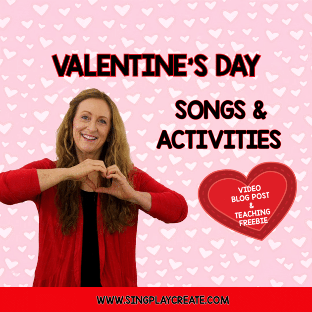 I'm sharing eight Valentine's Day songs and activities in this post for preschool through 5th grade.  I'll share the songs, and then I'm going to give you a couple of different activity ideas. Fun games, movement, activity, hand actions, or a musical element that you can use in your classroom or at . 
 LEARN MORE at SING PLAY CREATE