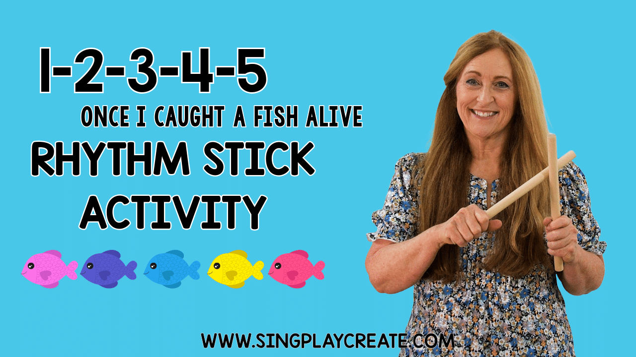 Hey Music teacher friends. Here’s an easy rhythm stick tutorial for “12345 Once I Caught a Fish Alive”. It’s easy to follow along and you’ll learn the pattern quickly! I share how you can turn this into a complete music lesson with some warm up activities and then how to teach the rhythm stick patterns too. There’s a play along at the end of the video where I demonstrate the entire song.