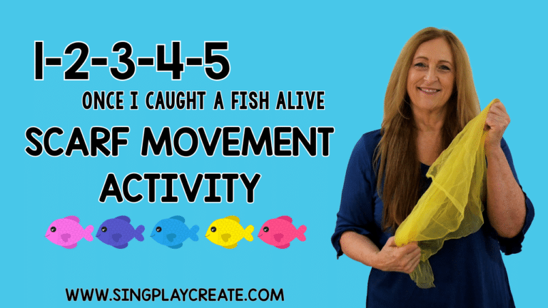 Here's a scarf movement activity tutorial for "12345 Once I Caught a Fish Alive" scarf song.