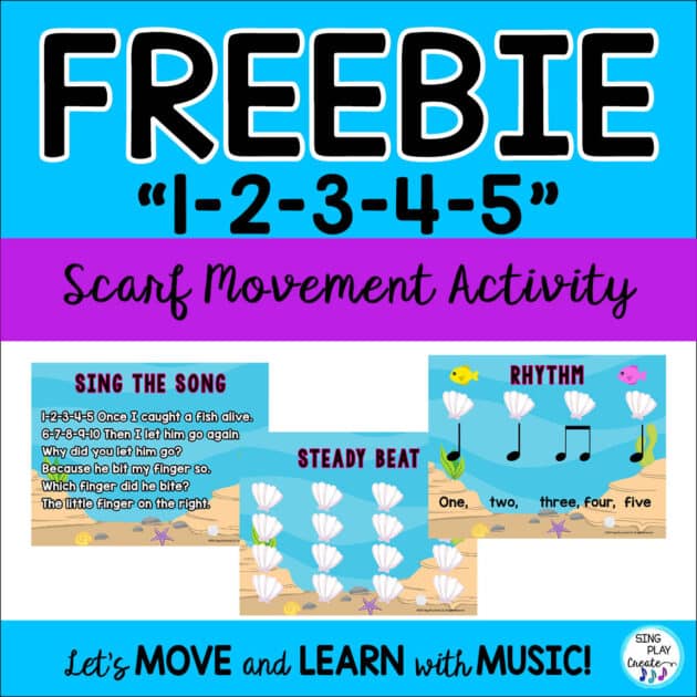 Here's a FREE scarf movement activity tutorial for "12345 Once I Caught a Fish Alive" scarf song.